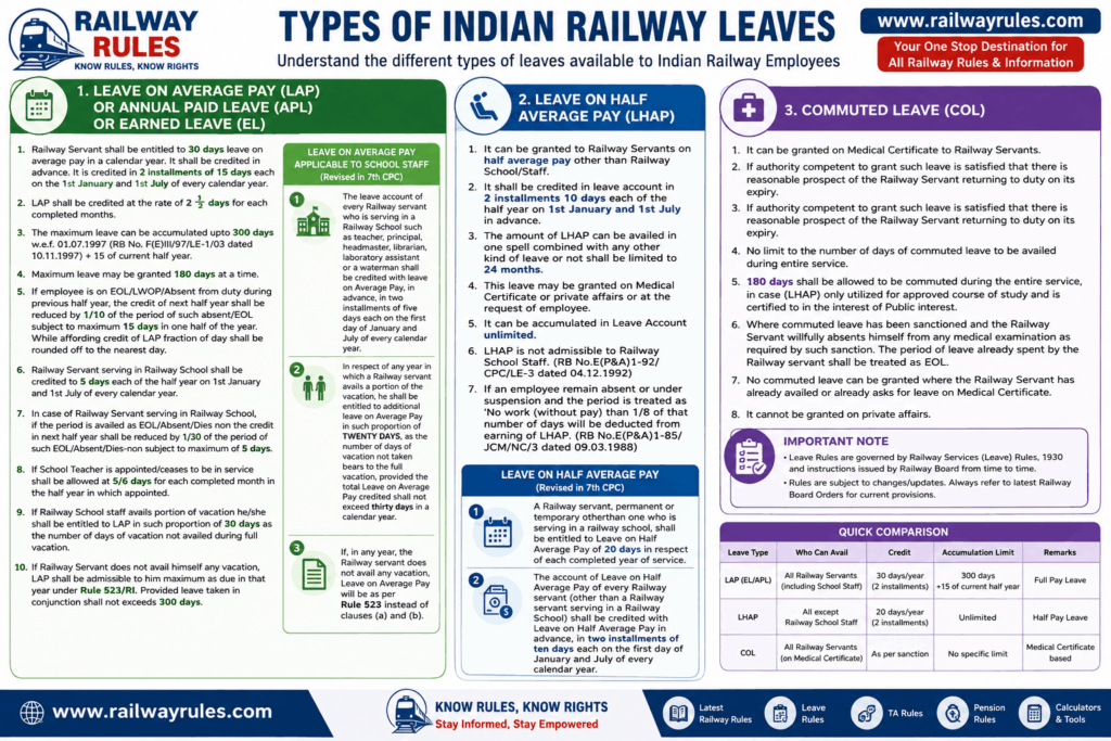 Indian Railway Leave Rules Chart